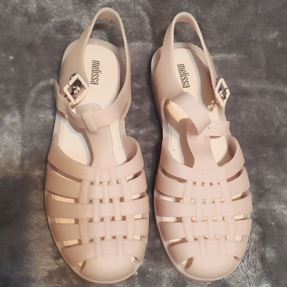 New melissa blush color jelly sandals